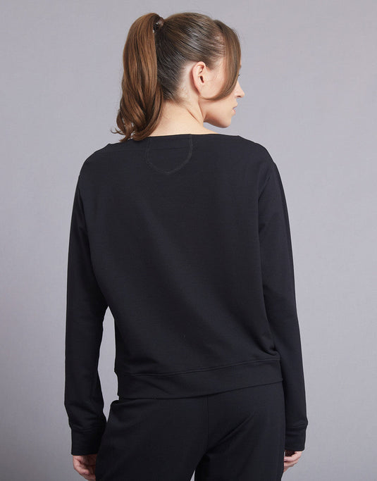 Tamarin sweater lange mouw zwart katoen