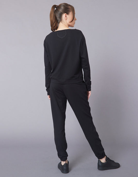 Tamarin sweater lange mouw zwart katoen