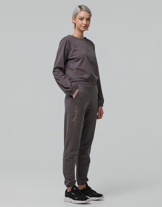 Tani Ruban sweater lange mouw katoen Grijs (Grizzle)