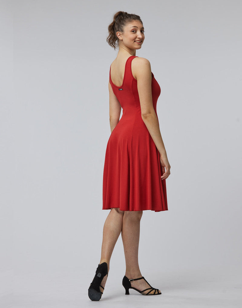 Laad het plaatje in de Viewer, Veritable Dansjurk Zonder Mouw Viscose Rood (Rubis)
