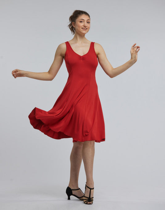 Veritable Dansjurk Zonder Mouw Viscose Rood (Rubis)