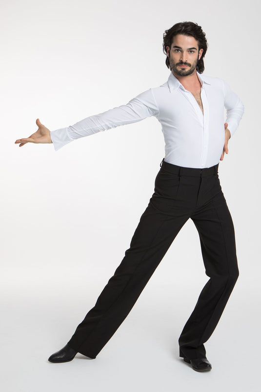 Intermezzo 31077 Heren Body Blouse Latin/Ballroom Wit – Flashdance