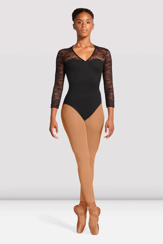 L6016 Kate Balletpak met Mouw en Kant Zwart