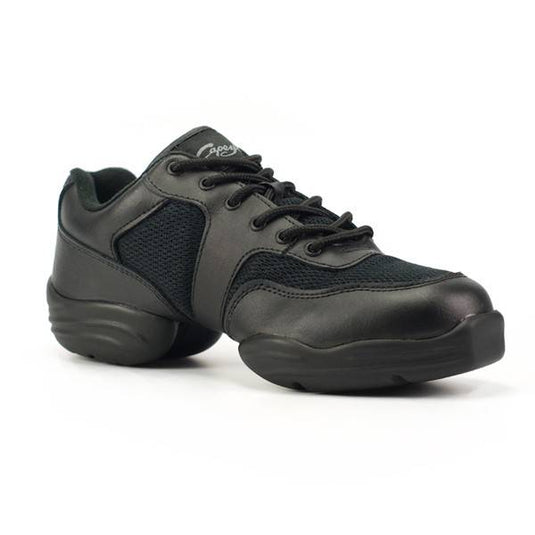 DS02 Low -Top Lage Danssneaker Zwart Leer / Mesh