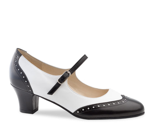 Emma Comfort Zwart/Wit Leer 4.5 cm