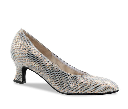 Laura Comfort Beige Slangenprint Suède 5 cm