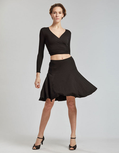 Temps Danse Ventura Tango Salsa Dans Rok Viscose Zwart – Flashdance